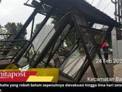 Halte Trans Jatim Roboh, Warga Terancam