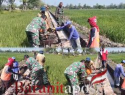 Babinsa Desa Slambrit Aktif Bantu Pembangunan Irigasi Pertanian