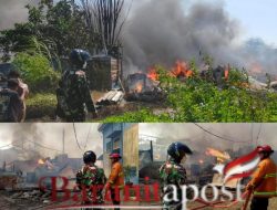 Sinergi Babinsa dan Damkar Padamkan Kebakaran Gudang Plastik