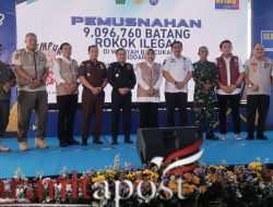 Bea Cukai Sidoarjo Musnahkan 9 Juta Batang Rokok Ilegal