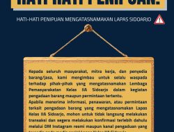 Waspada Penipuan Pengadaan, Lapas Sidoarjo Minta Verifikasi Resmi