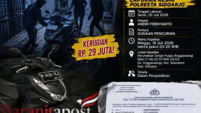 Motor Honda Beat Raib Digondol Maling di Sukodono Sidoarjo
