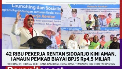 42.210 Pekerja Rentan Sidoarjo Dapat BPJS Ketenagakerjaan