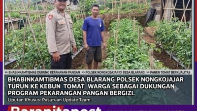 Bhabinkamtibmas Desa Blarang Dukung Pekarangan Bergizi