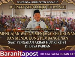 Pesan Bupati Subandi, Kunci Pembangunan Sidoarjo di HUT RI ke-81