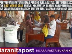 1.901 Warga Desa Bantur Terima Beras 3 Bulan Sekaligus, Pemdes Pastikan Tepat Sasaran.