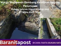 Saluran Irigasi Diduga Ditutup salah satu perusahaan, Petani Mojoparon Khawatir Banjir