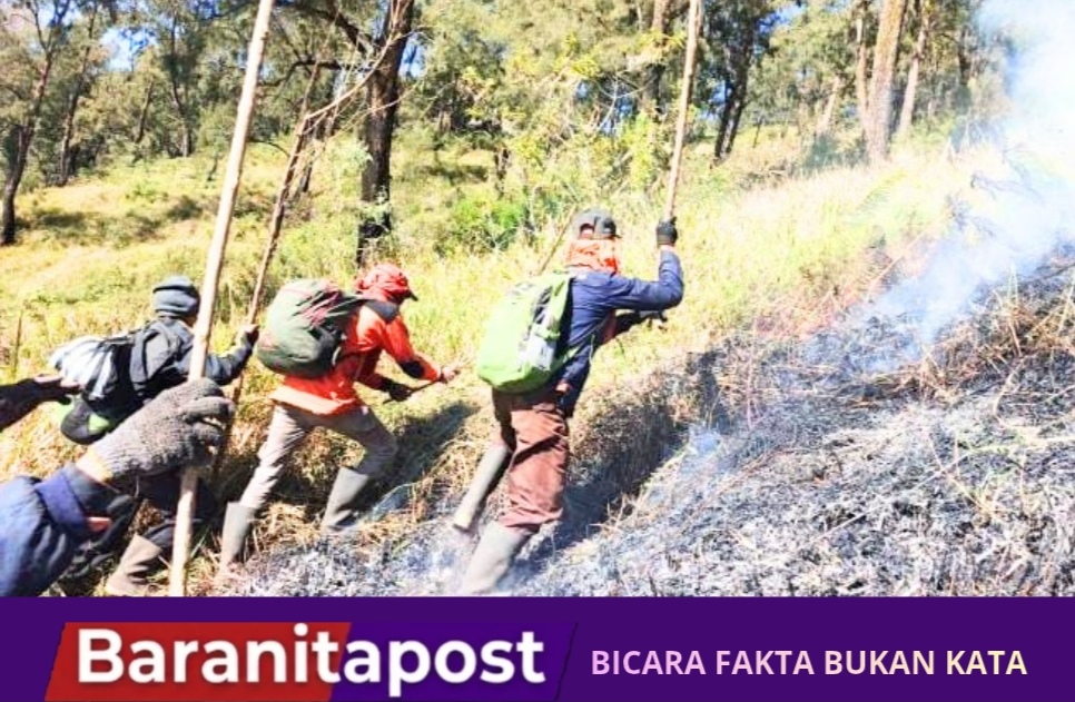 Polsek Nongkojajar Antisipasi Karhutla Malang Merembet Pasuruan